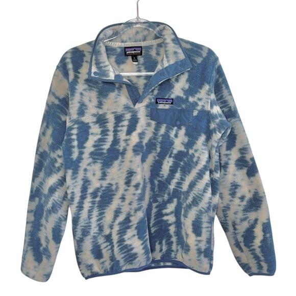 PATAGONIA Synchilla Snap-T Fleece Pullover Mighty Mycelium Wavy Blue Tie Dye M - Picture 2 of 11